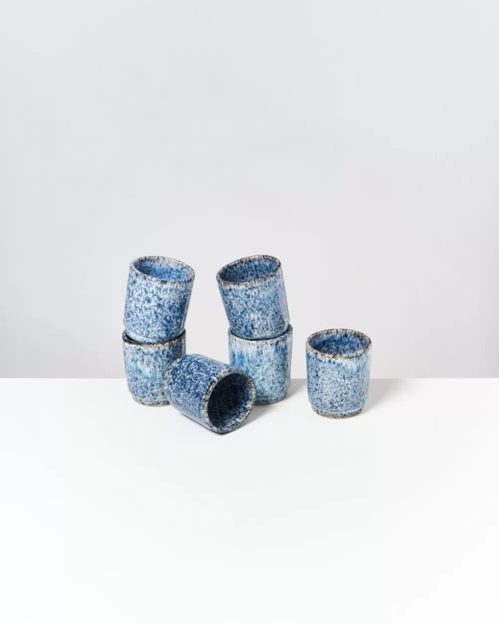 Fashion Cordoama 6Er Set Becher Klein Blau Gesprenkelt 6 Teilige Sets